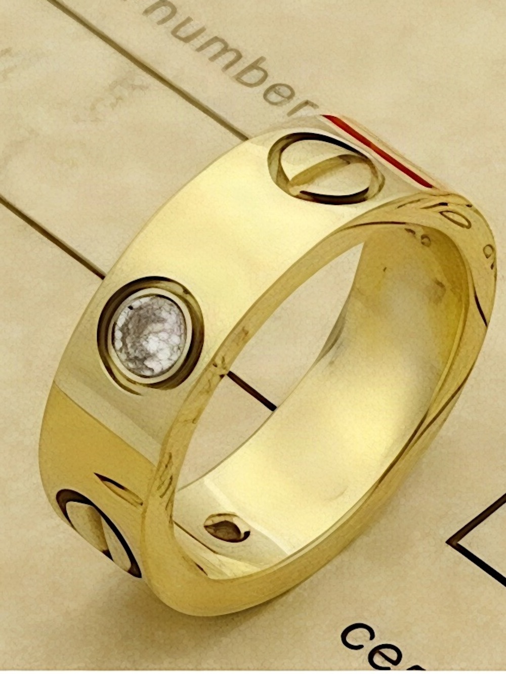 Love Screwdriver Gold Ring Nail Stones